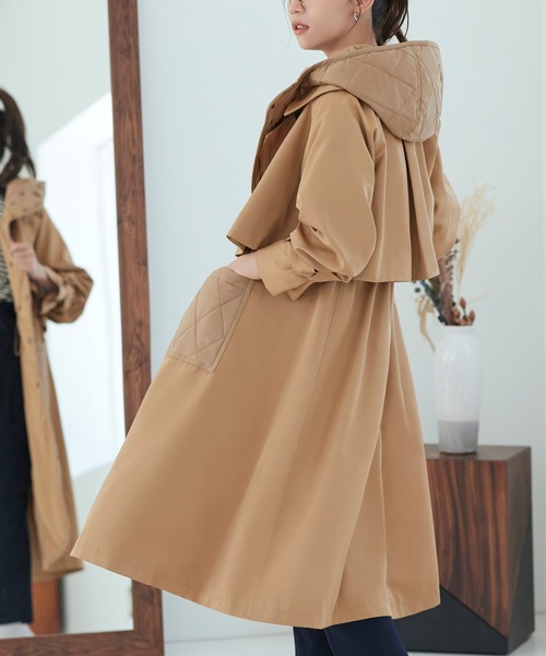 WILLFULLY ショートキルティング&ジレコート　レイヤードセット　コート RUIRUE BOUTIQUE レディース ロングトレンチコート ジレ