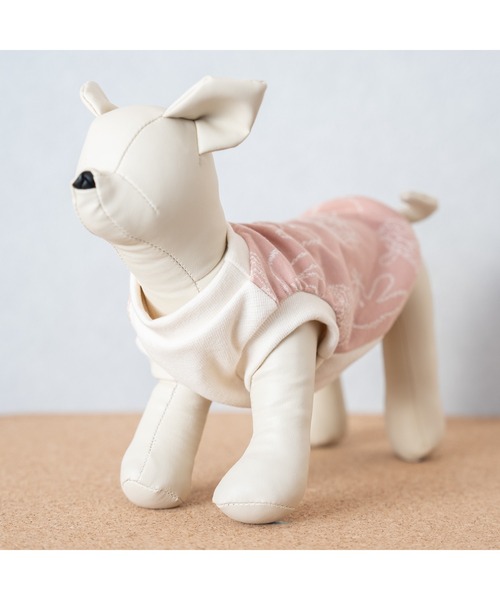 犬服ハンドメイド　ジャガードニット　レイヤードルック TONE（トネ） 犬 服 「muumdog」犬服 ハンドメイド うさぎ柄