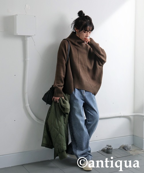 美品　値下げ　試着のみ　alice auaa ハイネックニット AOYAMA 【洋服の青山】洗える ハイネックニット ニット レディース