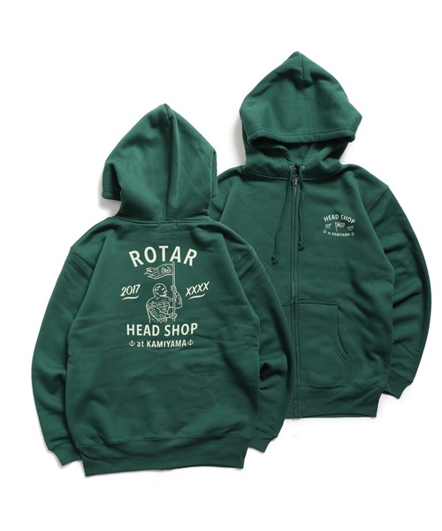 ROTAR（ローター） パーカー HEAD SHOP Zip Up PARKA バックプリント