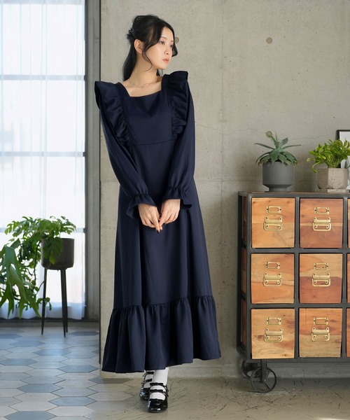 Newlyme ワンピース バックリボンマキシワンピース : ZOZOTOWN
