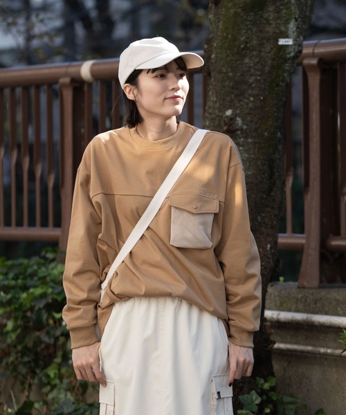 2WAYポケットビッグTシャツ【smore】 S'more tシャツ 2Way pocket l/s big t shirts レディース