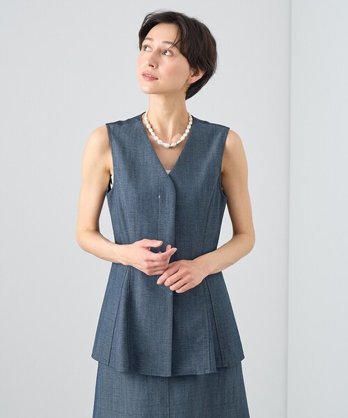 【専用】ANAYI ぺプラムジレ　ベスト　38サイズ ANAYI（アナイ） ベスト ジレ 「セットアップ対応商品」シャンブレー