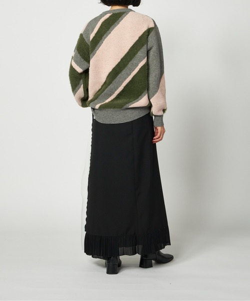 TOGA TOO REGIMENTAL KNIT PULLOVER GRAY