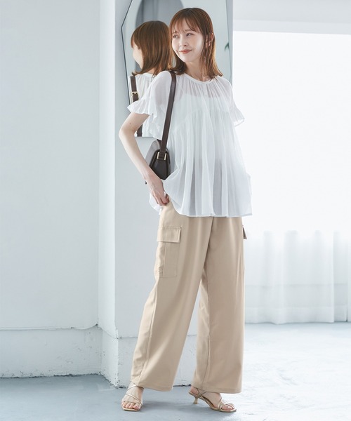 最終価格 【美品】 ROPE PICNIC ベージュ パンツスーツ 38 M セール】【3サイズ展開】サスペンダー付きワイドパンツ（その他