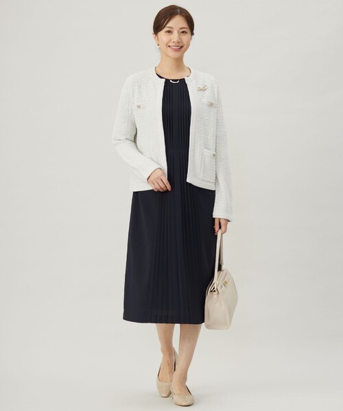 ジャケット ノーカラージャケット TWEED ニット レディース : ZOZOTOWN