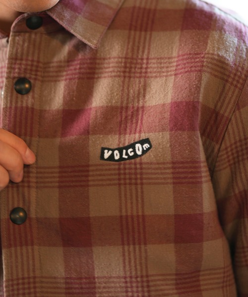☆VOLCOM ボルコム 裏起毛フード チェック シャツ風 ジャケット ウェア
