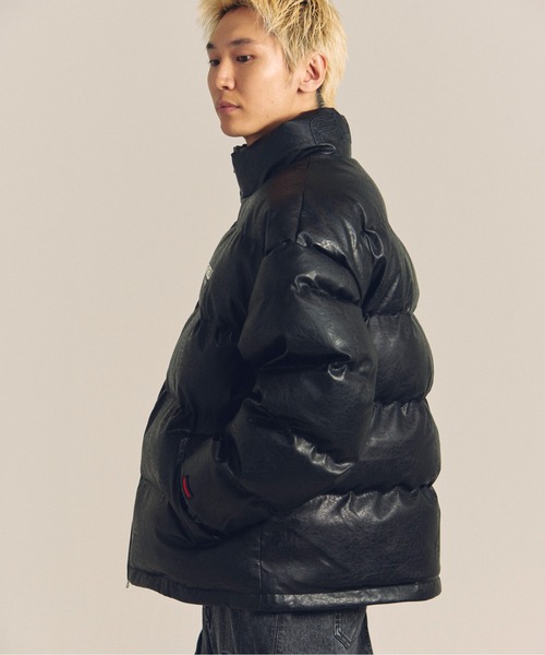 FUBU コート ジャケット FUBU-Faux Leather Puffer Jacket