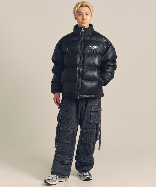 FUBU コート ジャケット FUBU-Faux Leather Puffer Jacket