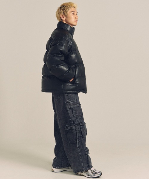 ジャケット・アウター fuu FUBU コート ジャケット FUBU-Faux Leather Puffer Jacket