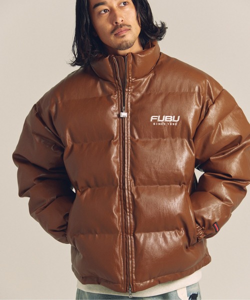 FUBU コート ジャケット FUBU-Faux Leather Puffer Jacket