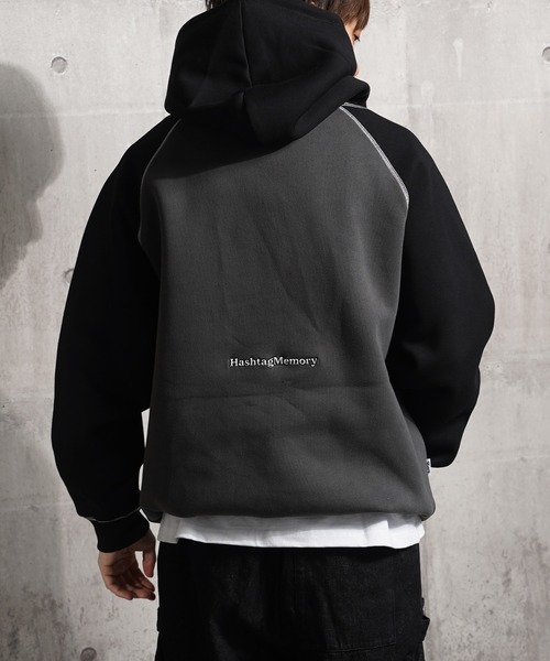 パーカー 「MEMORY」スターロゴ ボンディング ラグランパーカー/ Star logo bonded raglan hoodie レディース メン セール】【MEMORY】スターロゴ ボンディング ラグランパーカー