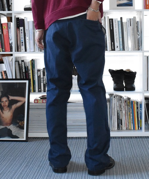 【古着】Dickies ネイビー チノパン 古着 90s USA製 Dickies 85283BK Wニー コットン ツイル ワーク