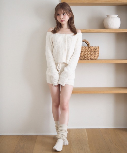 TITTY＆CO. パジャマ ルームウェア Fluffy Offshoulder Cardigan