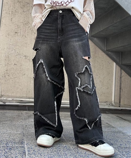 CANDY STRIPPER PATCHES デニムパンツ Candy Stripper ジーンズ デニム デニムパンツ STAR PATCHED