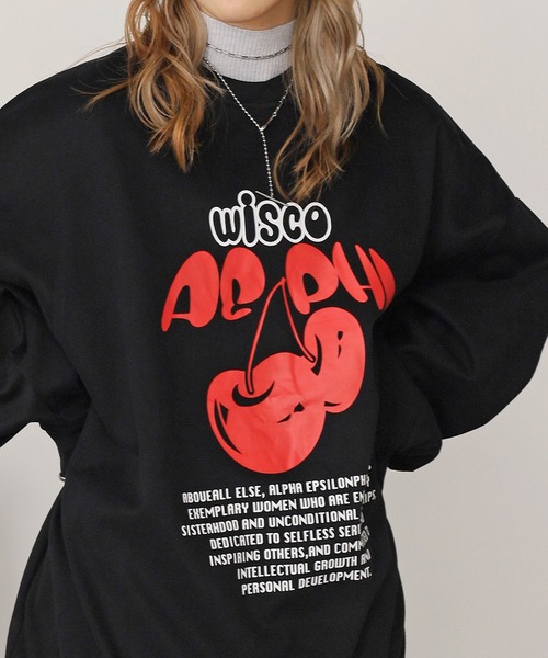 ★★CHERRY LOGO オーバーサイズ　スウェット★★ ROOP TOKYO トレーナー スウェット チェリーロゴスウェット ルーズ