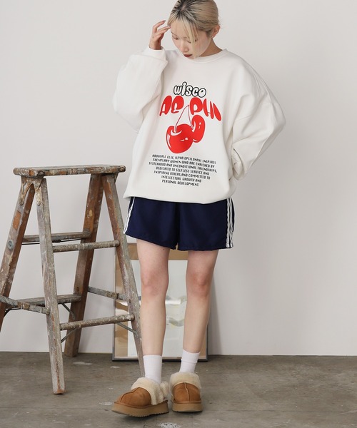 ROOP TOKYO トレーナー スウェット チェリーロゴスウェット ルーズ