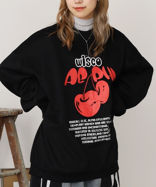 ROOP TOKYO トレーナー スウェット チェリーロゴスウェット ルーズ