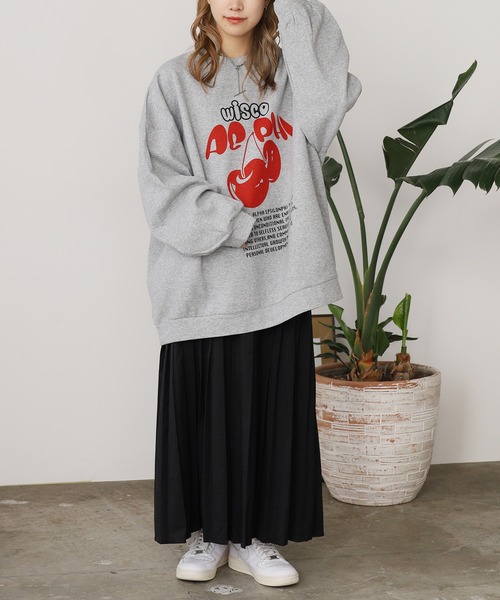 ROOP TOKYO トレーナー スウェット チェリーロゴスウェット ルーズ
