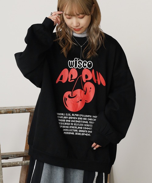 ROOP TOKYO トレーナー スウェット チェリーロゴスウェット ルーズ