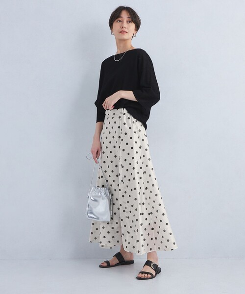 パリインポート フレアスカート ライムグリーン 上質ローン素材 Sサイズ green label relaxing スカート 「size SHORTあり」シアー