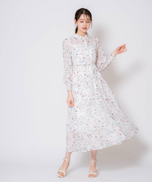 Noela　ノエラ　10thanniversary　花柄ワンピース　M　フラワー ラインフラワー花柄ワンピース | ロングワンピース | NOELA