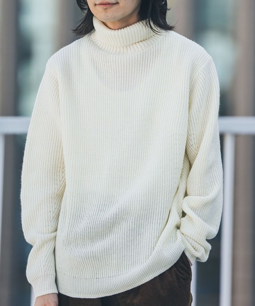 「URBAN RESEARCH Sonny Label」 タートルネックニット LARGE カーキ メンズ_画像4