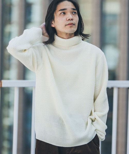 「URBAN RESEARCH Sonny Label」 タートルネックニット LARGE カーキ メンズ_画像5