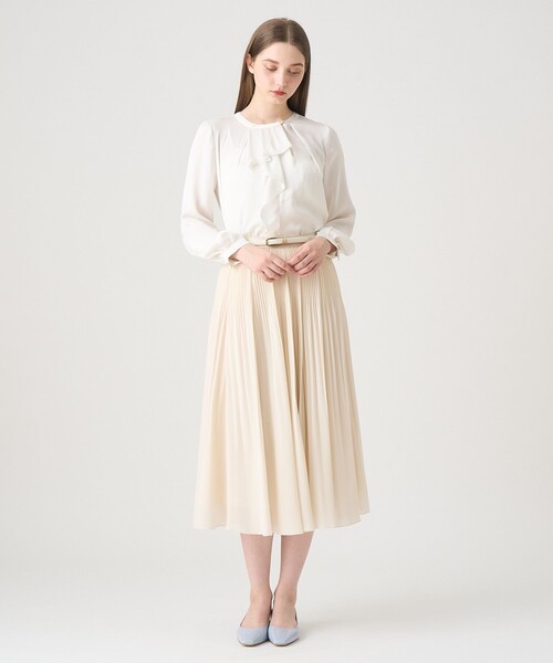 ANAYI（アナイ） ブラウス シャツ ヴィンテージサテンラッフルブラウス