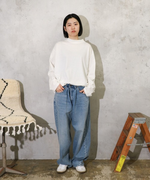 HARVESTY tシャツ / ハーベスティー MOCK NECK EGG L/S TEE