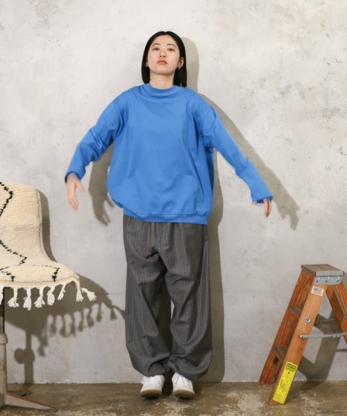 tシャツ HARVESTY / ハーベスティー MOCK NECK EGG L/S TEE (A52503) エッグTシャツ モックネック ビッグシル セール】HARVESTY / ハーベスティー MOCK NECK EGG L/S TEE