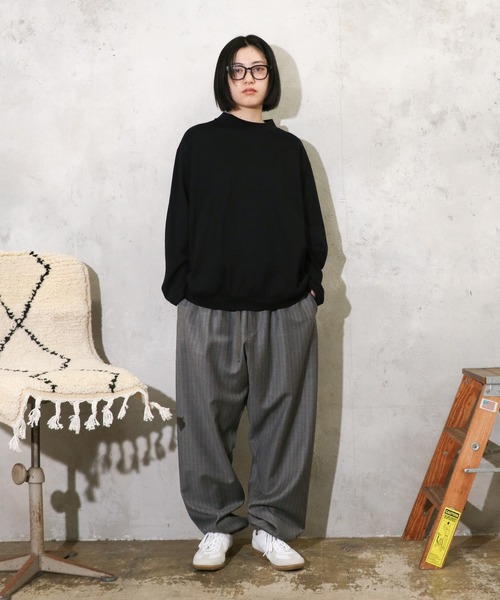 tシャツ HARVESTY / ハーベスティー MOCK NECK EGG L/S TEE (A52503) エッグTシャツ モックネック ビッグシル HARVESTY tシャツ / ハーベスティー MOCK NECK EGG L/S TEE