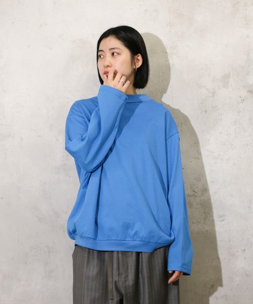 tシャツ HARVESTY / ハーベスティー MOCK NECK EGG L/S TEE (A52503) エッグTシャツ モックネック ビッグシル HARVESTY tシャツ / ハーベスティー MOCK NECK EGG L/S TEE