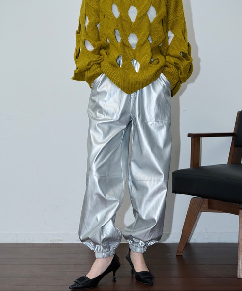 「THE YOn」 イージーパンツ FREE シルバー レディース_画像9