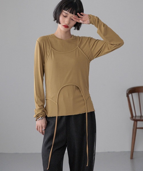 LOWRYS FARM（ローリーズファーム） tシャツ キャミ2PセットLS