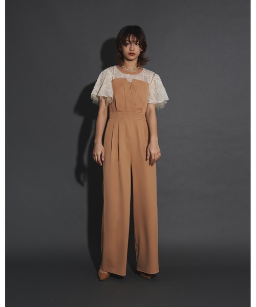 My shawty（マイシャウティー） パンツドレス 2way fringe lace pants