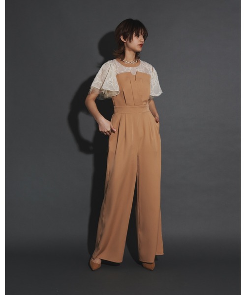 My shawty パンツドレス My shawty パンツドレス hight neck lace pants dress