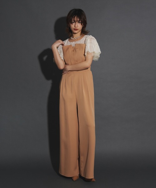 My shawty パンツドレス 2way fringe lace pants dress