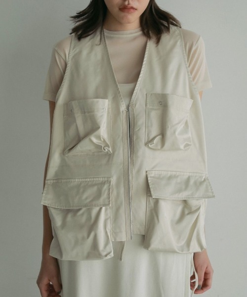 anuke ベスト ジレ Satin Pocket Vest 62510106 レディース