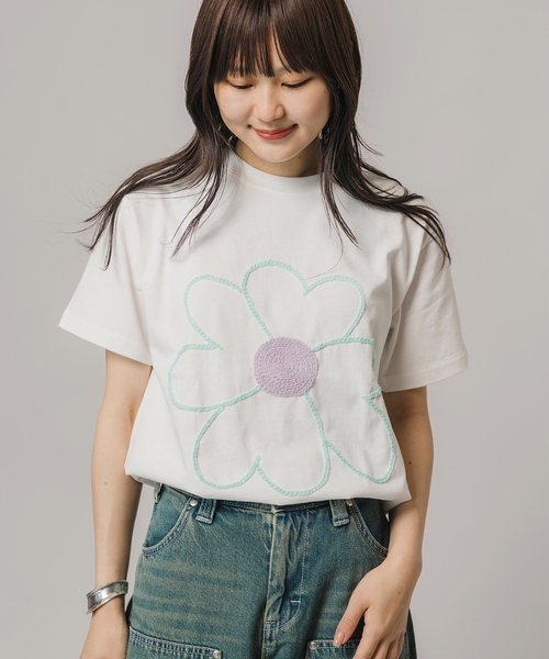 tシャツ ChahChah /チャーチャー FLOWER WITH LOVE HAND S/S TEE レディース