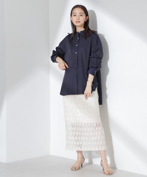 NANO universe（ナノ・ユニバース） ブラウス シャツ とろみバンド