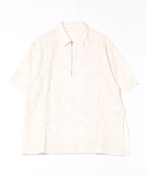 ブラウス シャツ WEB限定ZIP付きレースシャツ レディース
