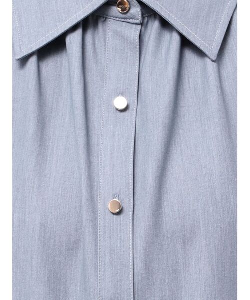 TONAL ブラウス シャツ デニムライクギャザーフレンチブラウス