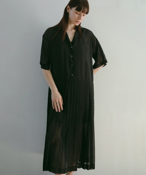 MANOF（マノフ） ワンピース SHEER PLEATS ONE PIECE : ZOZOTOWN Yahoo