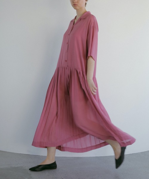 MANOF（マノフ） ワンピース SHEER PLEATS ONE PIECE : ZOZOTOWN Yahoo