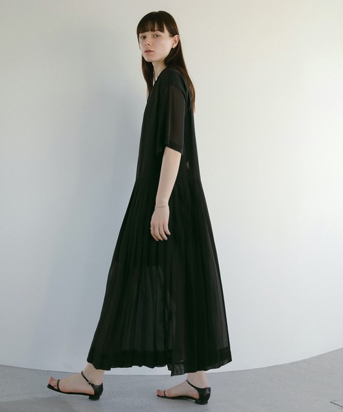 MANOF（マノフ） ワンピース SHEER PLEATS ONE PIECE : ZOZOTOWN Yahoo