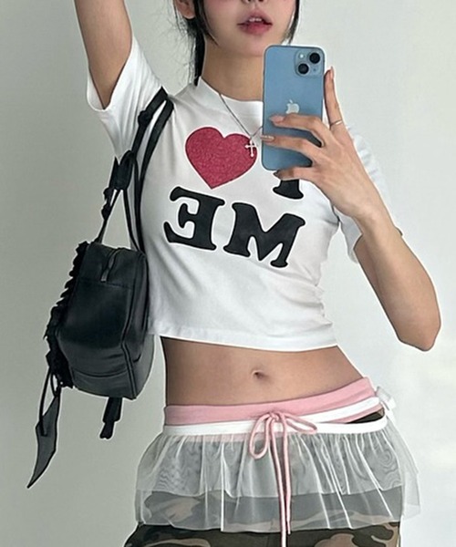 MEMECLE tシャツ 「 / メメクル 」I LOVE ME T-shirt アイラブ