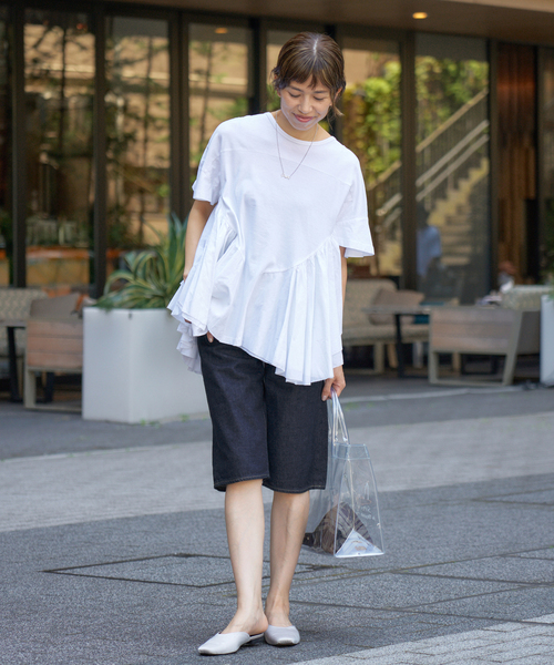 AAYUSHIアユーシ ロングティアードフリルテールトップス 黒 IENA 今季 IENA tシャツ 「追加」AAYUSHI/アユーシ ロングティアードフリル