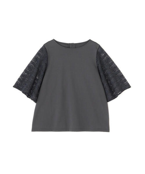 tシャツ 「接触冷感」ラッセルレースドッキングカットソープルオーバー レディースの画像