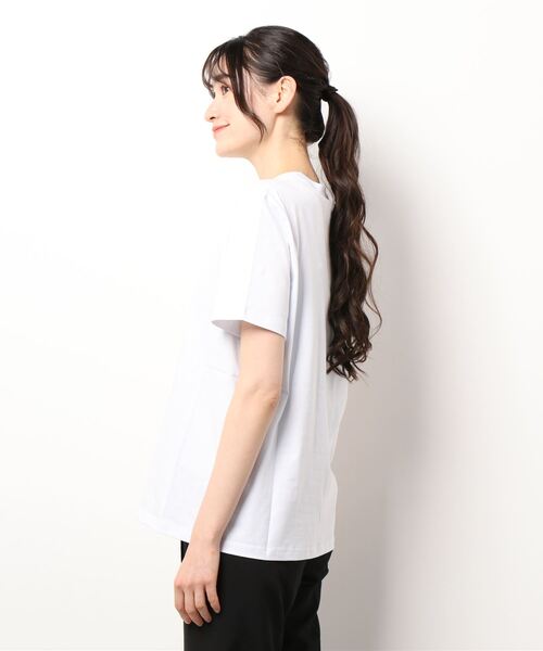 「MSGM」 半袖Tシャツ L ホワイト×ピンク レディース MSGM 「MSGM」 半袖Tシャツ L ホワイト×ピンク レディース